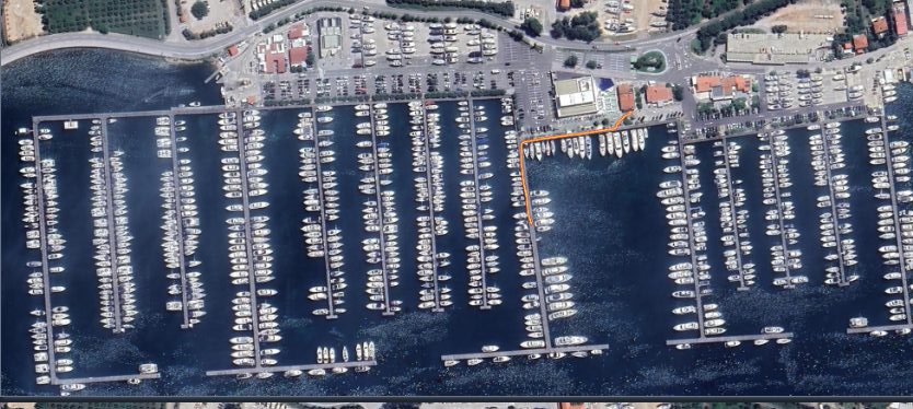 GPS map of Marina Punat in MapViz.